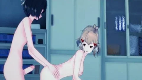 Futa Miku pounds Hibiki On A Table, Cums In Her pussy. Futa manga.