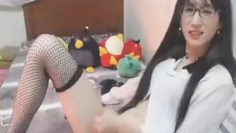 Chinese wild oriental ladyboy penis