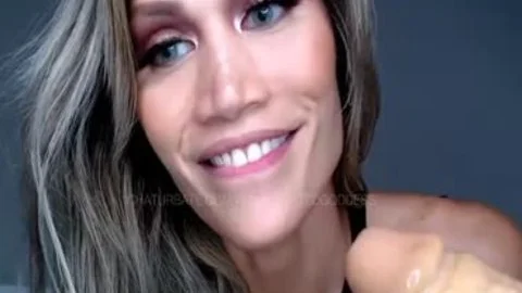 blonde MILF ladyboy ass Dildoing