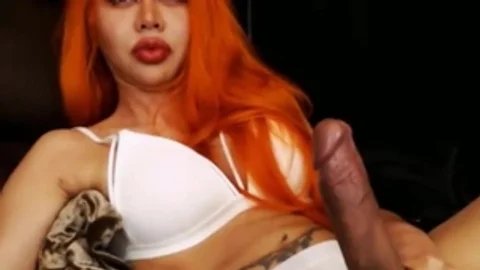 kinky Trans girl With brunette penis