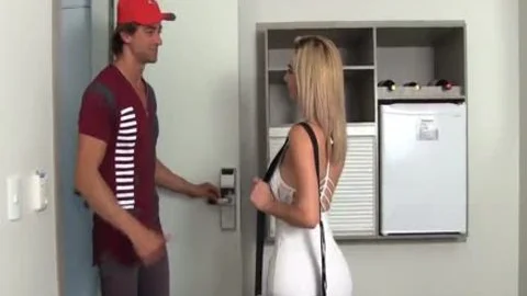 Blond lady-man Nathalia De Castro Flip Flops With A lustful lad