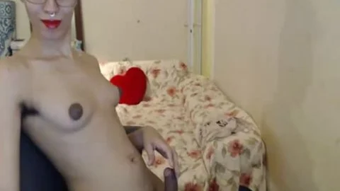 naughty amateur ladyboy Flirt Wearing Glasses