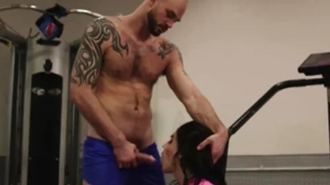 Tall chap Licks And nails The butthole Of Super delicious TS In Gym